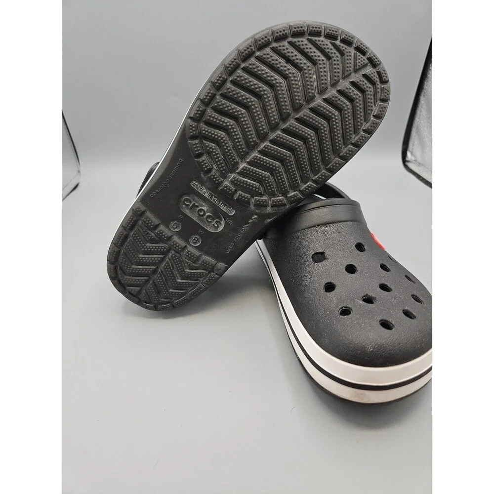 Unisex Crocs Crocband Clog Size 6M 8W Black White